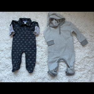 6-12 months 2 outfit bundle. Primary Boy one pc/Feather Baby one pc.